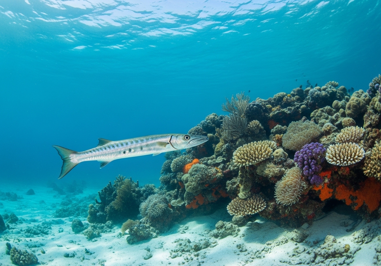 Unterwasserfoto: Barrakuda (Sphyraena) in Koh Tao