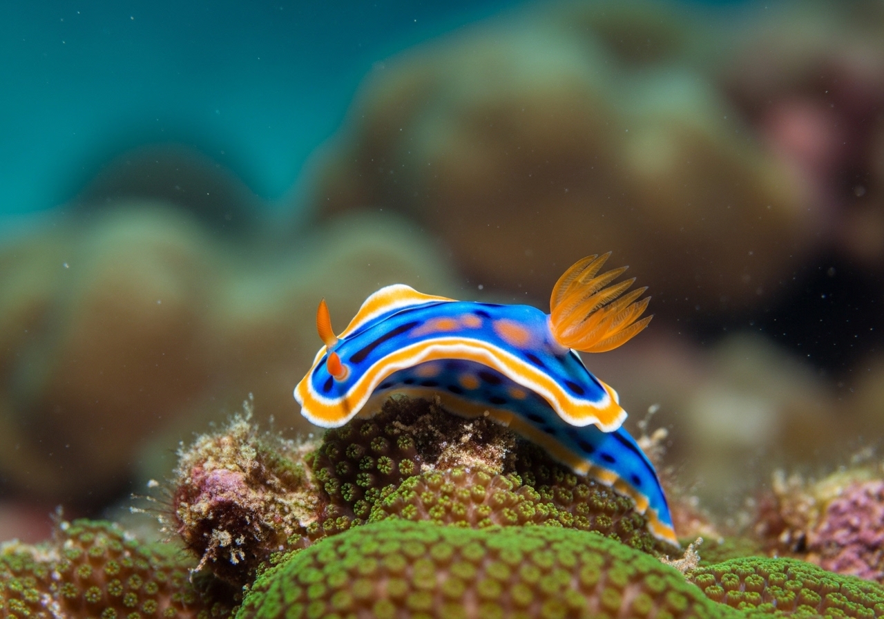 Unterwasserfoto: Nacktschnecke (Nudibranch) (Chromodoris / Nembrotha) in Koh Tao